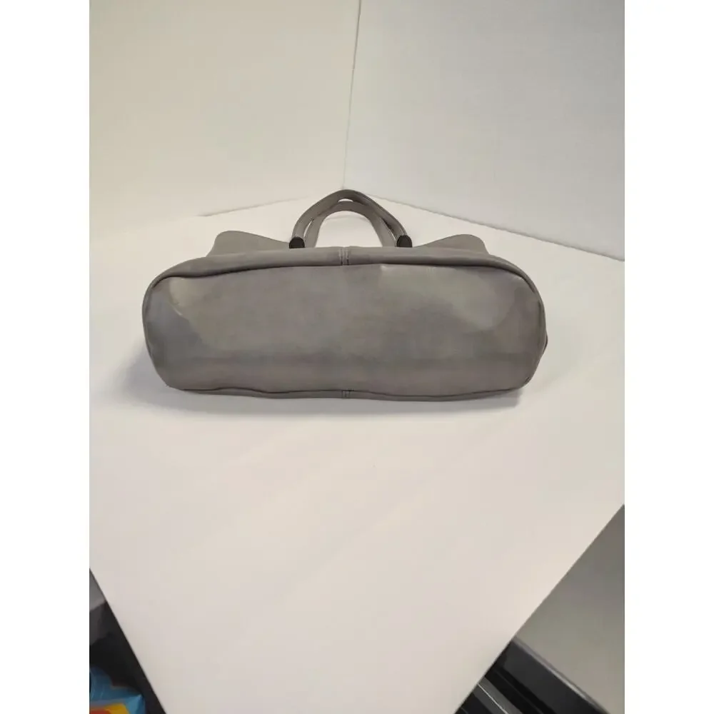 RELIC Tote Bag Gray Shoulder Purse Faux Leather Double Handle Magnetic Closure